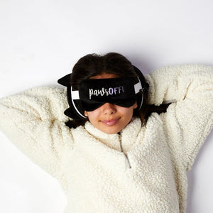 Cat Folding Pillow with Eye Mask Compact Travel Kids Black