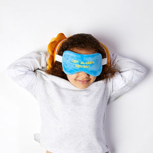Lion Folding Pillow with Eye Mask Compact Travel Kids Yellow