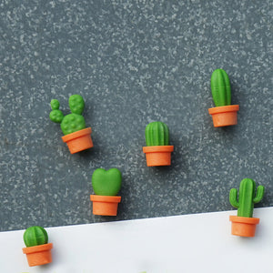 Magnets Cactus Stationery set of 6 Green and Orange