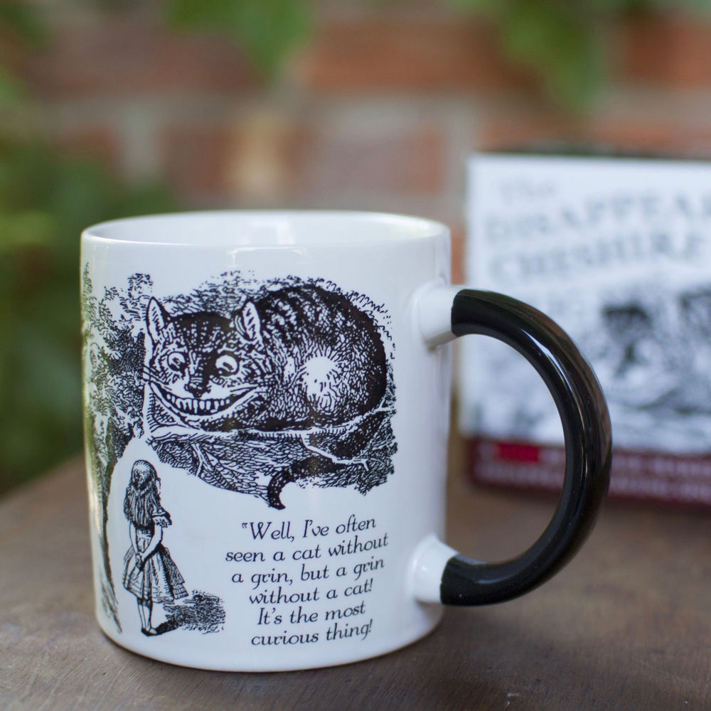 Mug with heat changing Cheshire Cat from Alice in Wonderland in white