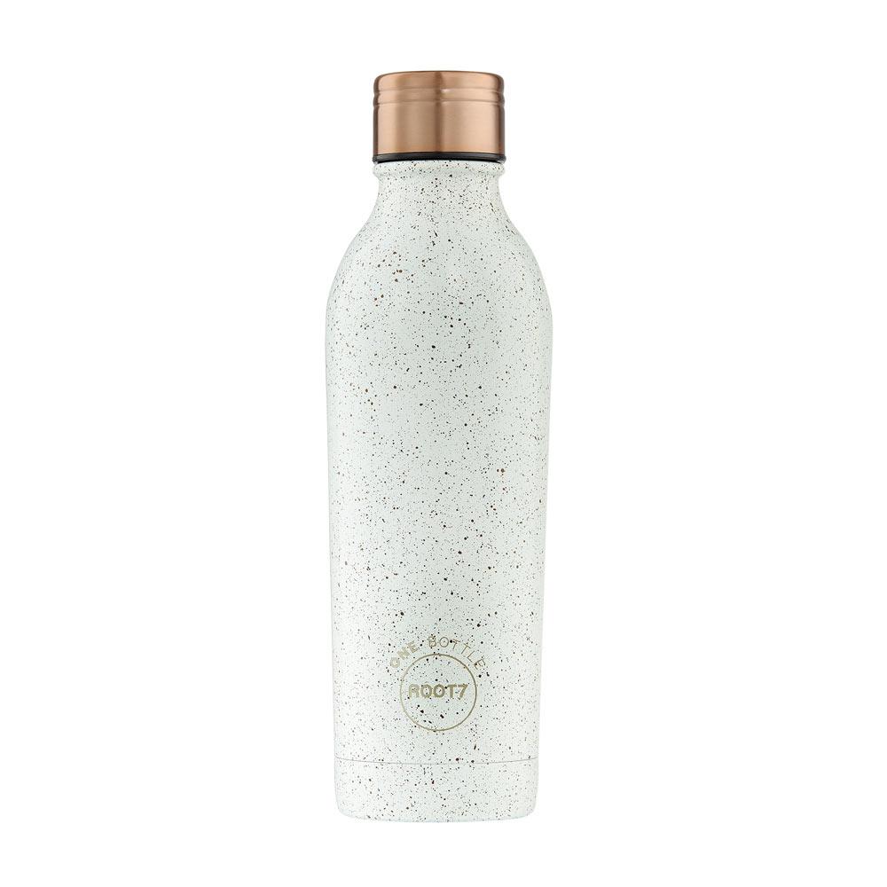 Water Bottle Insulated Double Walled Leak Proof 500ml in White Cookie Crumble Speckles