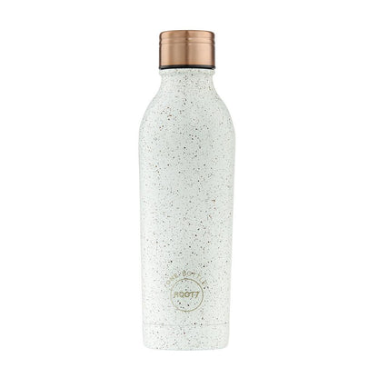 Water Bottle Insulated Double Walled Leak Proof 500ml in White Cookie Crumble Speckles