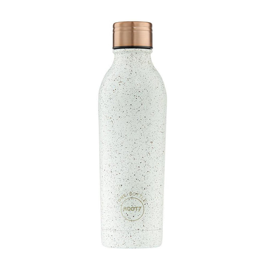 Water Bottle Insulated Double Walled Leak Proof 500ml in White Cookie Crumble Speckles