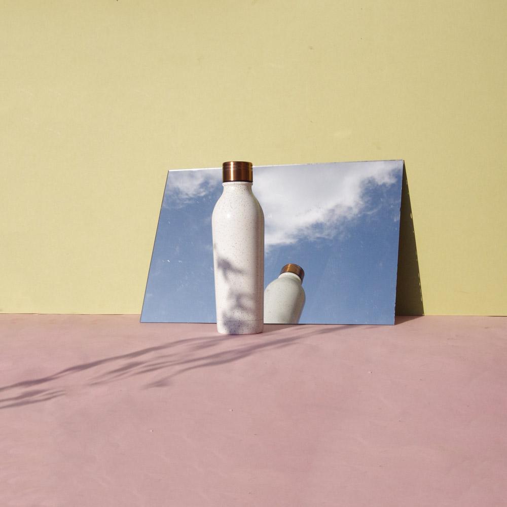 Water Bottle Insulated Double Walled Leak Proof 500ml in White Cookie Crumble Speckles