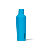 Corkcicle 16oz canteen for hot and cold drinks in matte neon blue