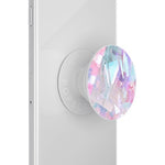 Mobile accessory expanding hand-grip and stand Popsocket in multicoloured large crystals