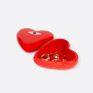 Heart Storage Box for Jewellery & Accessories Red