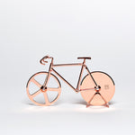 Fixie copper bicycle pizza cutter