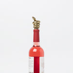 Bottle stopper with a mamba snake in antique gold