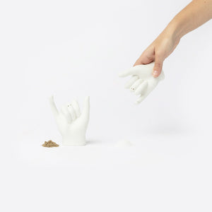 Interlocking Salt & Pepper Pinky-Swear White DOIY