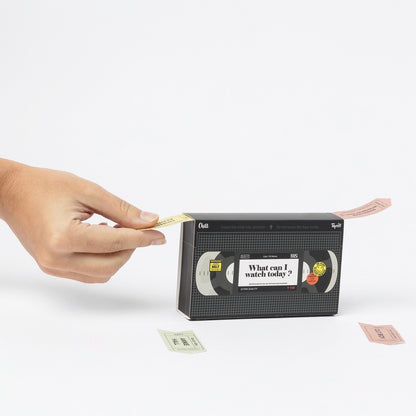 Idea generator 'what can I watch today' movie inspiration in black