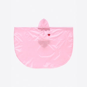Rain Poncho Foldable Yolo Heart Pink