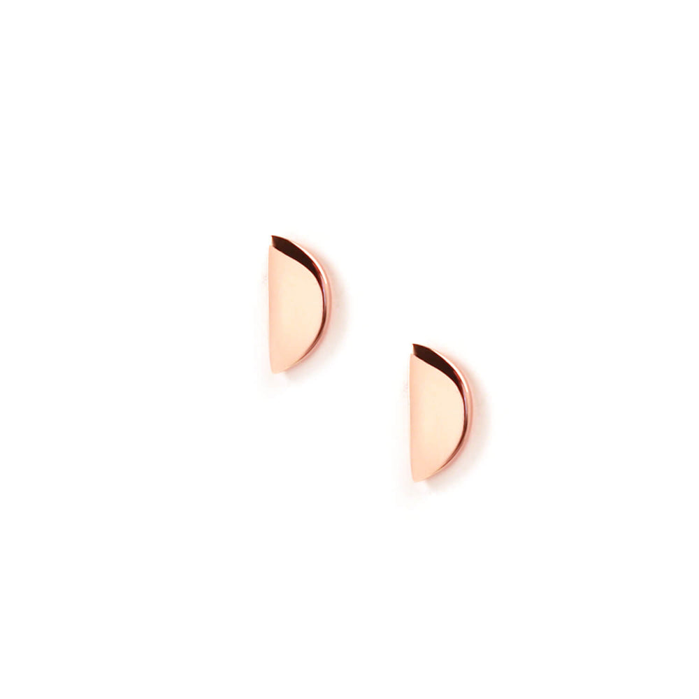
            
                Load image into Gallery viewer, Stud earrings in gift bottle with disc design from rose gold plate
            
        