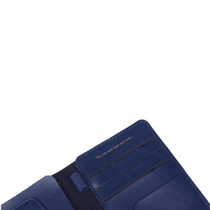 Navy stitch travel wallet