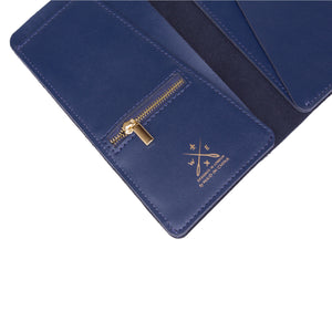 Navy stitch travel wallet