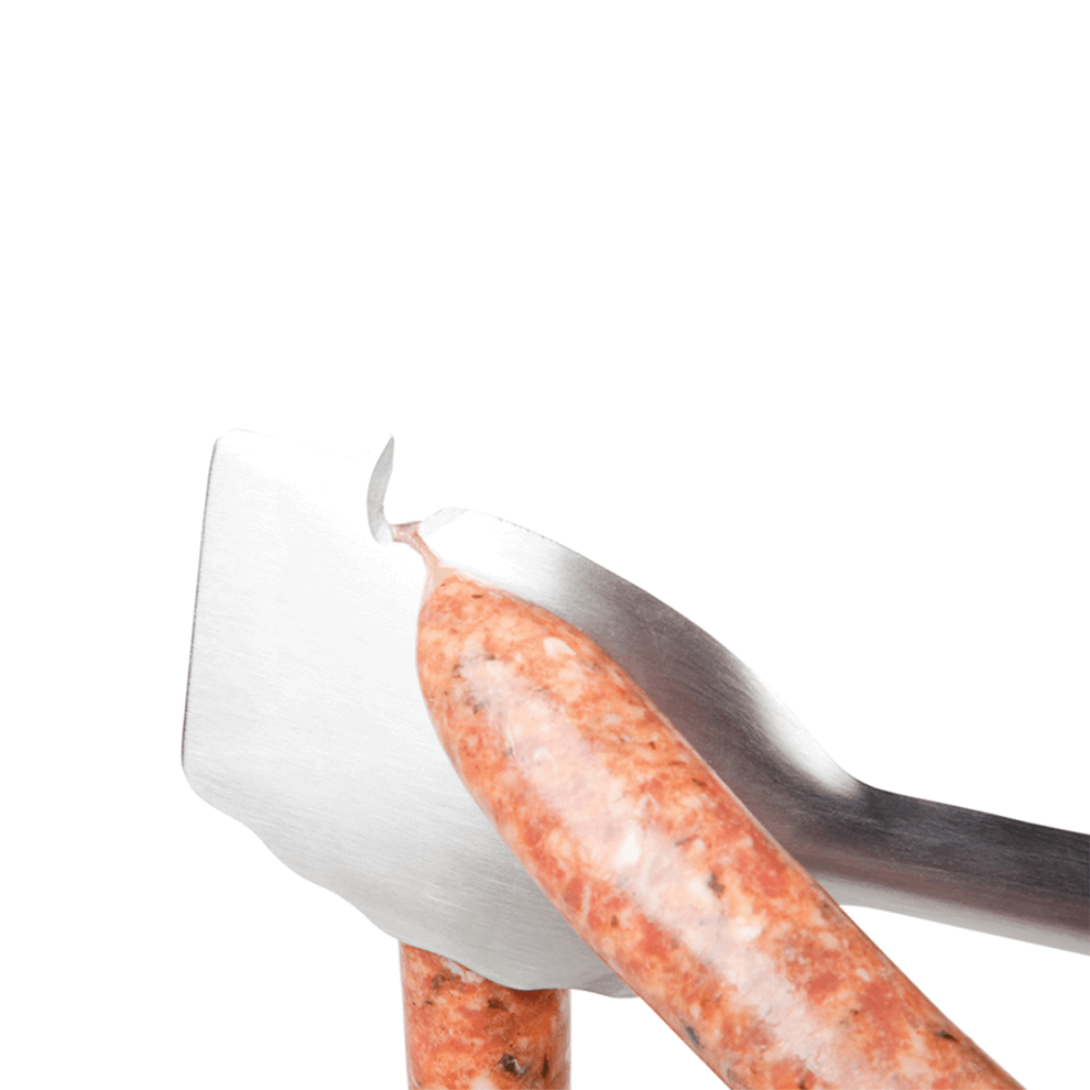 Kitchen BBQ Tongs 12' Clongs Click Lock in Stainless Steel & Red