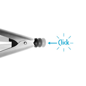 Kitchen BBQ Tongs 15" Clongs Click Lock in Stainless Steel & Black