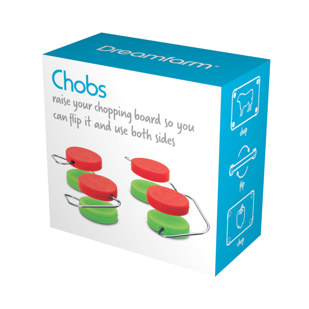 Chopping Board Raiser Accessory Chobs Meat & Veg Markers in Red & Green