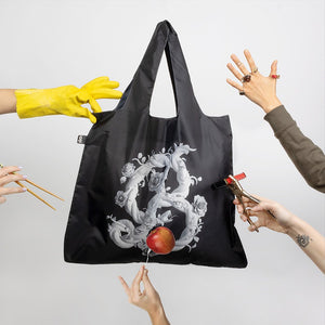 Foldable Tote bag with 'B for Beauty' artwork by Sagmeister & Walsh in black