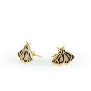 Stud earrings moth shaped in gold by Katy Welsh