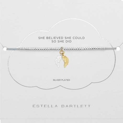 Liberty bracelet with gold and silver wing charms