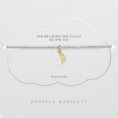 Liberty bracelet with gold and silver wing charms