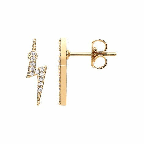 Lighting bolt gold earrings