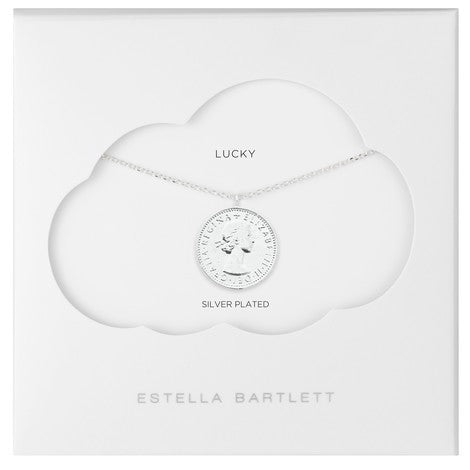Lucky six pence necklace silver