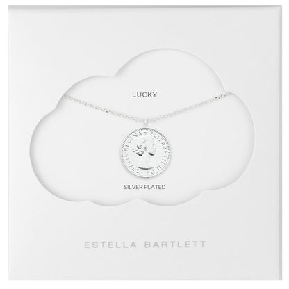 Lucky six pence necklace silver