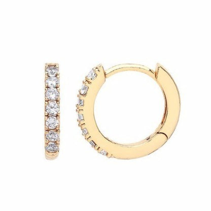 Encrusted hoop gold earrings