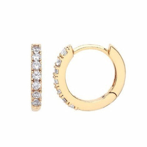 Encrusted hoop gold earrings