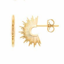 Starburst hoop gold earrings