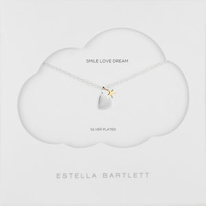 Heart and star double charm silver and gold necklace