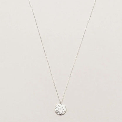 Necklace CZ Diffusion Disk Silver Plated