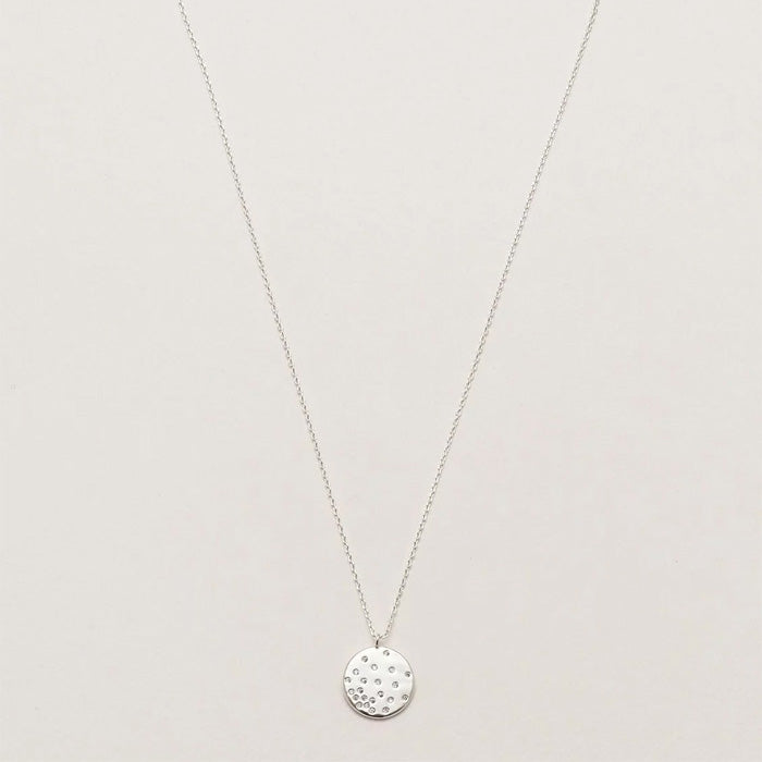 Necklace CZ Diffusion Disk Silver Plated