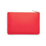 Medium Pouch Vegan Faux Leather 'XOXO' Coral