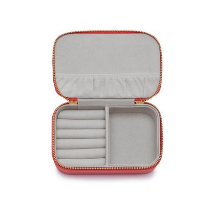 Mini Jewellery Box Faux Leather 'Woman on a Mission' Coral