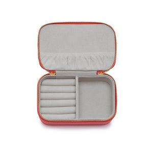 Mini Jewellery Box Faux Leather 'Woman on a Mission' Coral