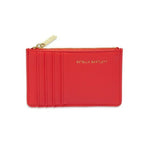 Card Purse Vegan Faux Leather 'Imagination Rules The World' Coral