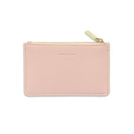 Card Purse Vegan Faux Leather 'Live to Dream' Blush