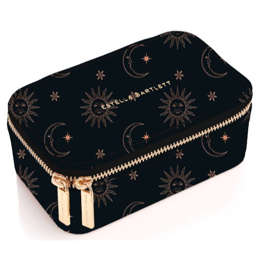 Mini Jewellery Box Navy Blue Sun and Moon Travel