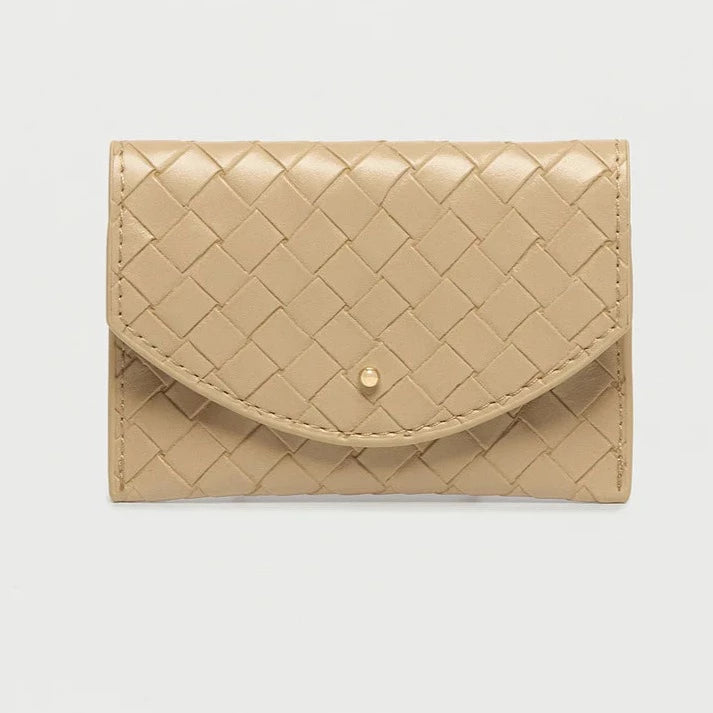 Purse Envelope Taupe Weave for Cards