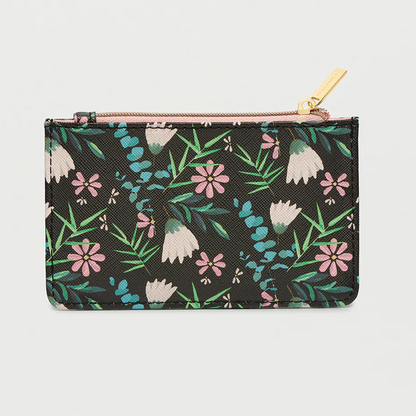 Card Holder Purse Dark Floral Faux Leather Estella Bartlett