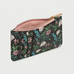 Card Holder Purse Dark Floral Faux Leather Estella Bartlett