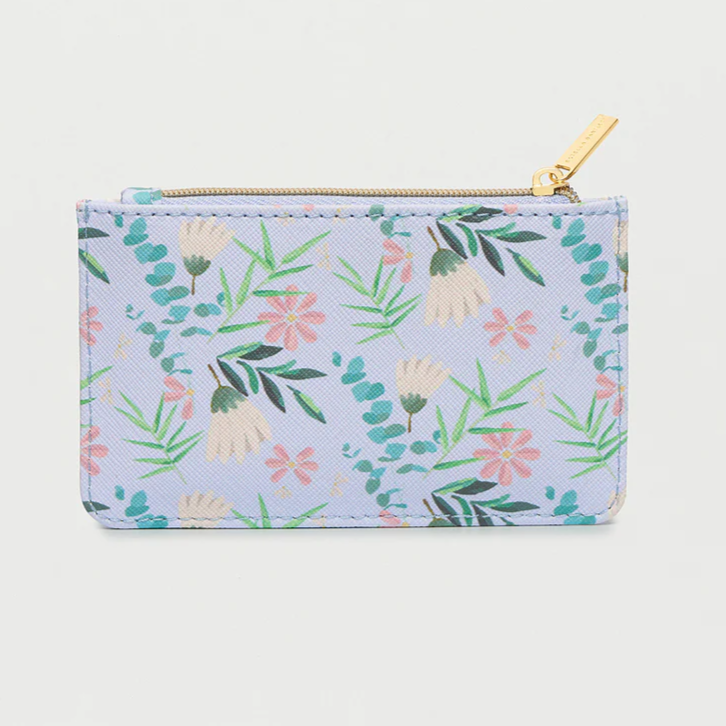 Card Holder Purse Lilac Purple Floral Faux Leather Estella Bartlett