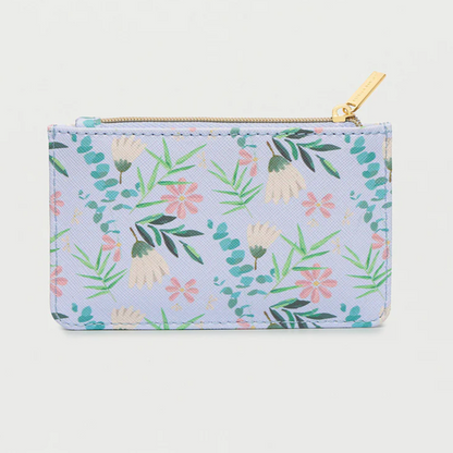 Card Holder Purse Lilac Purple Floral Faux Leather Estella Bartlett