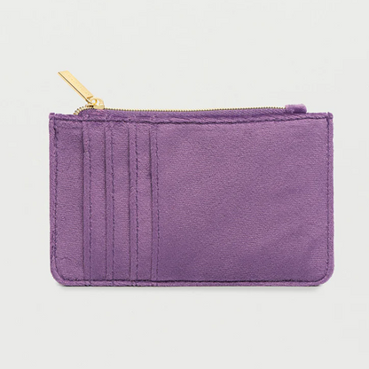 Ice Cream Card Holder Purse Zipable Purple Velvet