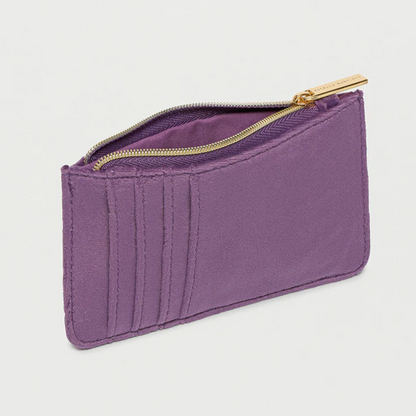 Ice Cream Card Holder Purse Zipable Purple Velvet