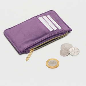 Ice Cream Card Holder Purse Zipable Purple Velvet