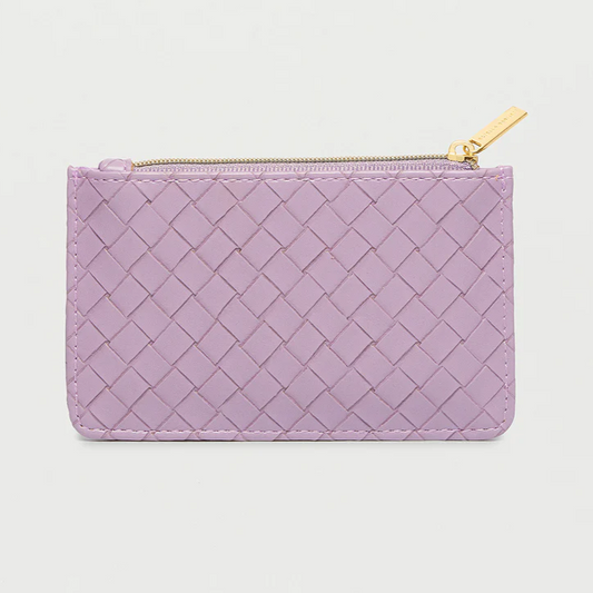 Card Holder Purse Lilac Purple Weave Faux Leather Estella Bartlett